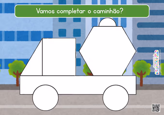 Atividade com massinha para completar um caminhão